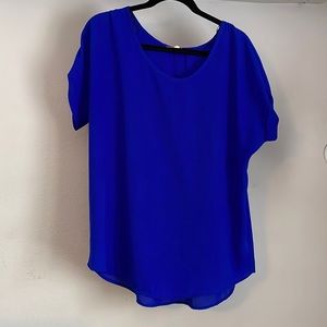 Pleione short sleeved royal blue top